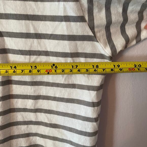 ATM Anthony Thomas Melillo Gray White Stripe Cropped T-Shirt Cotton size Small - Picture 6 of 8